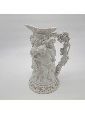 Antique 19th Century French JOUHANNAUD DUBOIS Bacchanal Parian Ware Pitcher